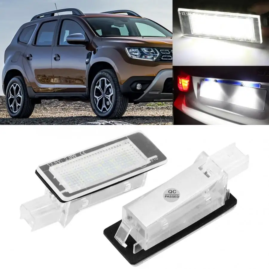 

Indicator light 2pcs Error Free Car Number License Plate LED Light Lamp Fits for Dacia Duster 2010-2015 Daytime Running Lights