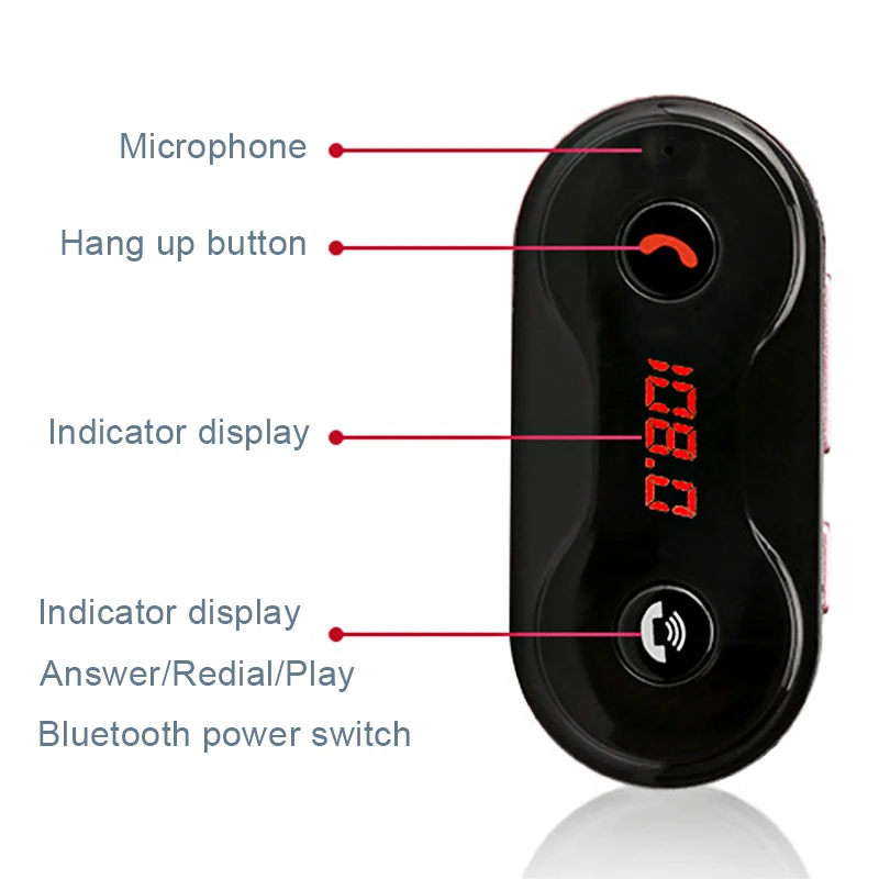 Музыкальный плеер мини Беспроводной Bluetooth MP3 хэндс фри FM передатчик Aux модулятор