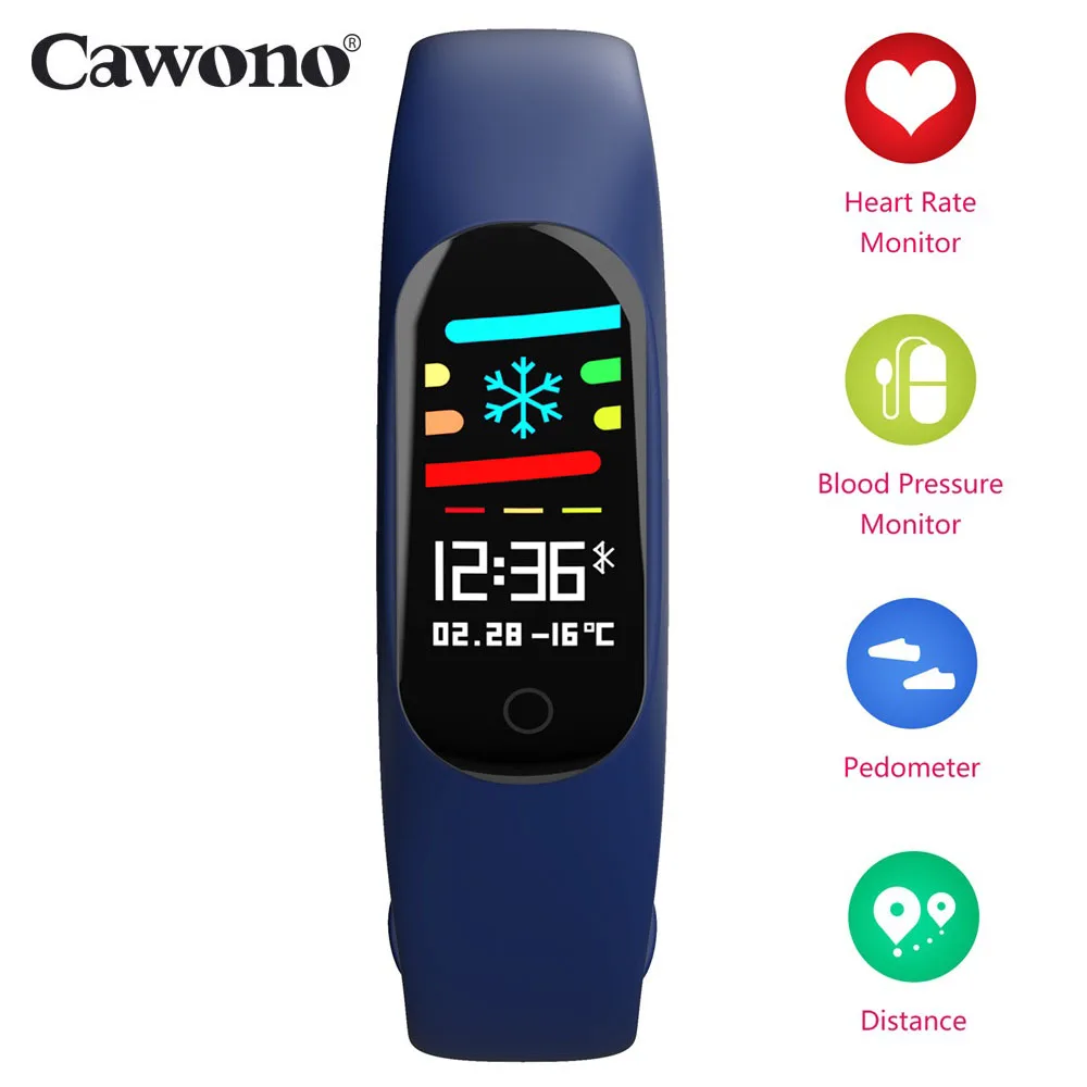 Cawono CW27 смарт часы Новый Smart Браслет фитнес браслет 0 96 ''OLED монитор сердечного