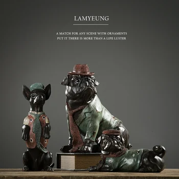 

Yoshinobu European style handmade vintage old dog doll figurines antique resin dog ornaments crafts home decor gifts