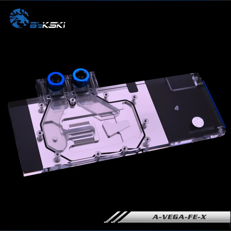 BYKSKI для видеокарты AMD/MSI/GIGABYTE/SAPPHIRE/XFX Radeon RX Vega 56/64. Полное покрытие GPU waterblock. P/N: A-VEGA-FE-X