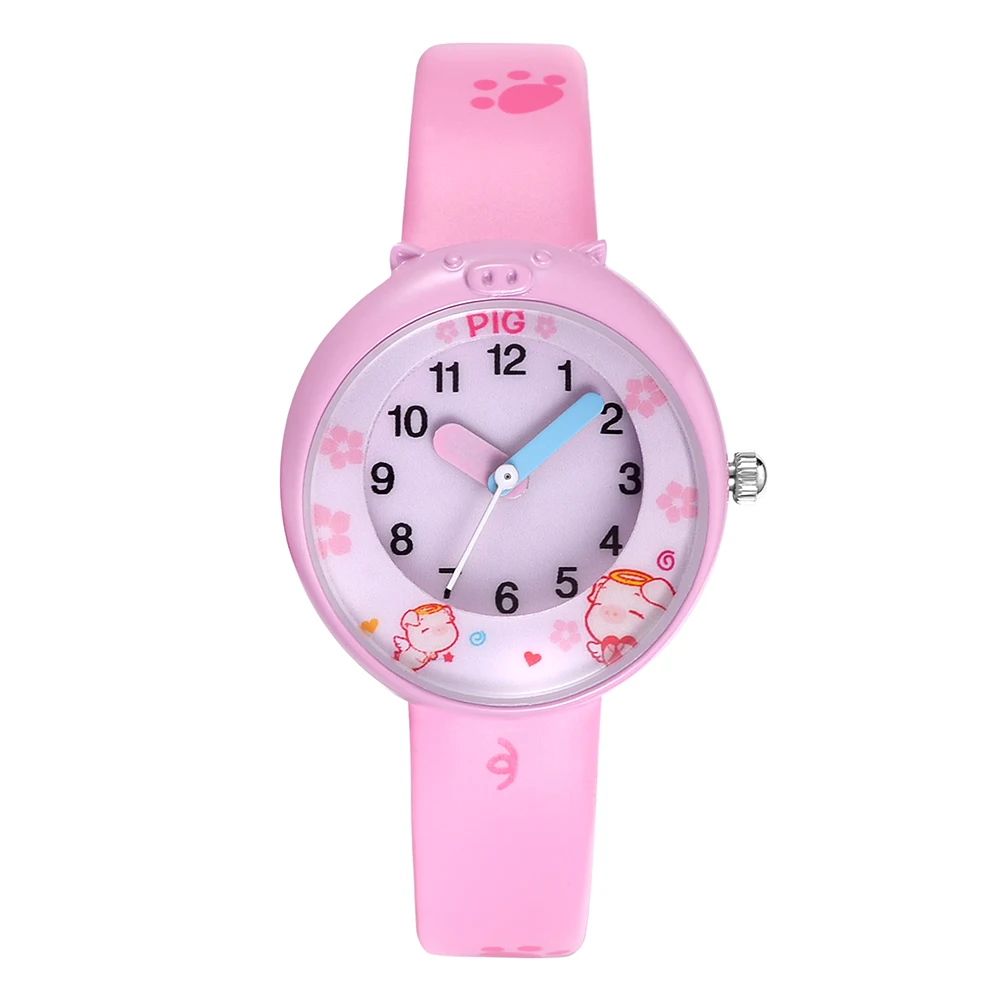 

KEZZI Lovely Cartoon Pig Children Watches Creativity Numerals Dial Kids Watch Students Girls Quartz Wristwatch Relogio infantil