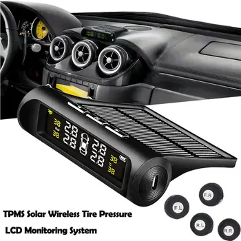 

Hot TPMS Solar Wireless Tire Pressure LCD Monitoring System \ 4 External Sensor Car Repair modified Accessories #617