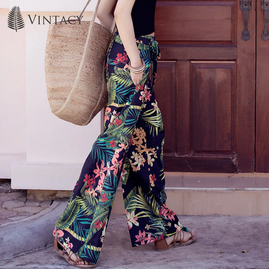 Vintacy Dark Blue 2XL Vacation Thailand Trousers Large Yard Bohemia Wide Leg Pants Beach Trousers Travel Women Pants Vintacy Dark Blue 2XL Vacation Thailand Trousers Large Yard Bohemia Wide Leg Pants Beach Trousers Travel Women Pants