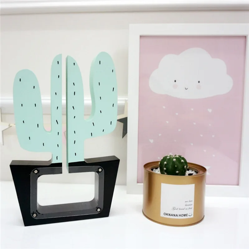 

C Wooden Cactus Money Box Batman Nordic Cactus Decor Piggy Bank Gift for Kids Children Baby Room Christmas Decor Coin Bank