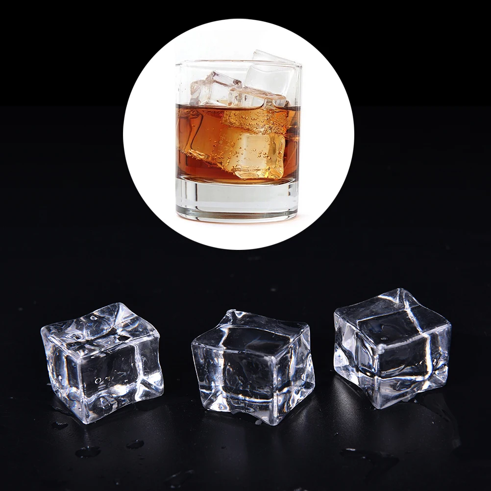 

Ice Cubes Fake Artificial Acrylic Crystal Clear Square Home Display Decor Artificial Cubes 3 Sizes 10pcs