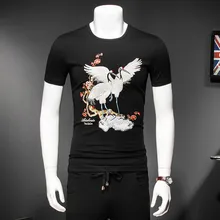 Летний спортивный костюм с цветочной вышивкой в стиле ретро для мужчин, дышащая хлопковая футболка, шорты, комплект Conjunto Masculino, плюс размер, повседневный костюм