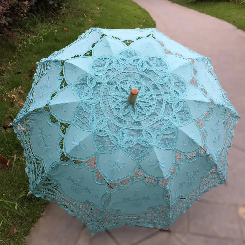 Family Garden Party Handmade Cotton Battenburg Lace Parasol Wedding Souvenirs Guests Decoration Umbrella