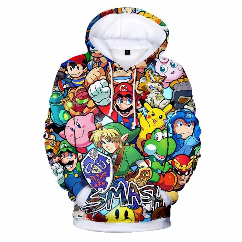 

Super Mario Zelda 3D Printed Hoodies Super Smash Bros Women Men Long Sleeve Pullover Sweatshirt Hip Hop Streetwear Hooded