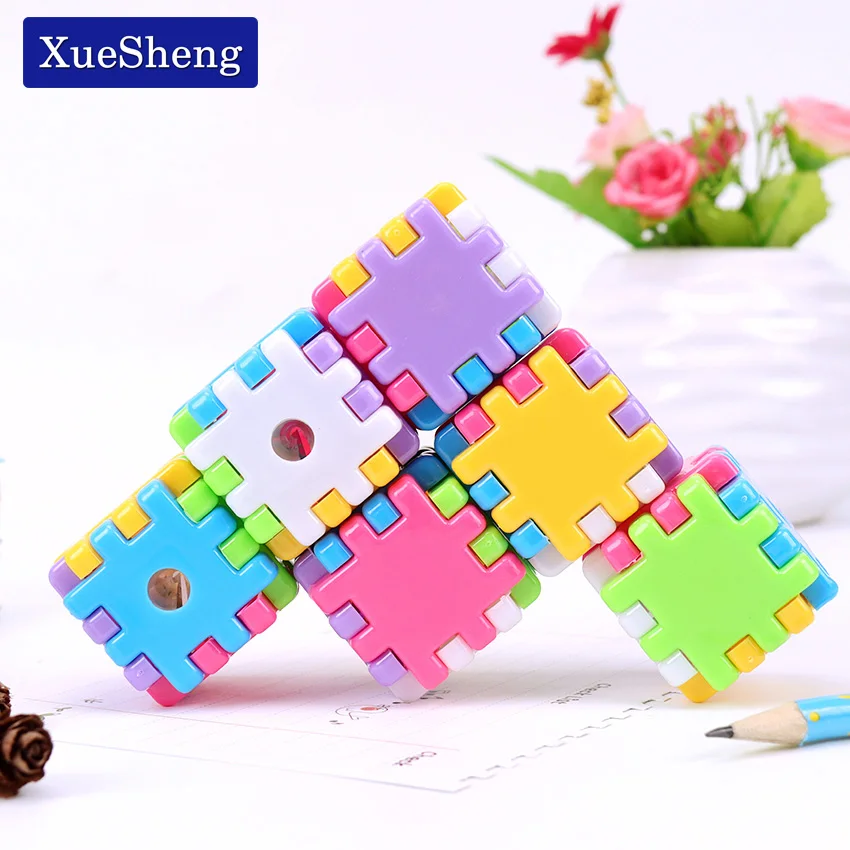 

1PC Creative Kawaii Detachable Building Blocks Pencil Sharpener Cutter Knife Stationery Student Prize School Supplies