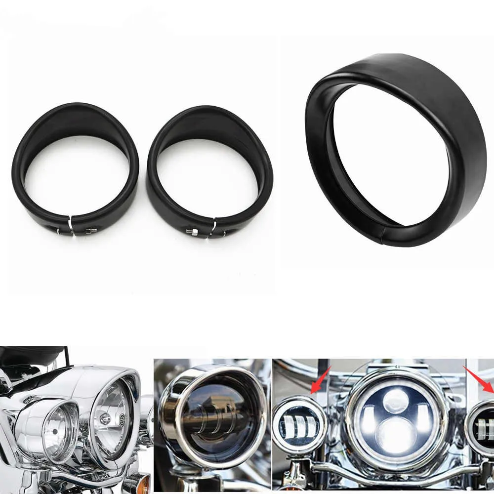 7 inch and 4.5 LED Auxiliary Fog Passing Lights With Housing Bucket For Harley Bad Boy_.j7pg_