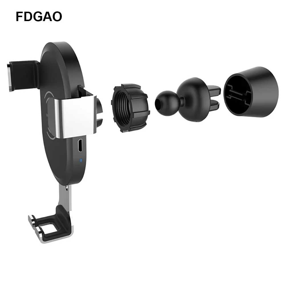 

FDGAO 10W QI Wireless Car Charger Quick Charge Gravity Holder for iPhone X XS MAX XR 8 Plus Samsung S8 S9 For Xiaomi Mix 2s 3