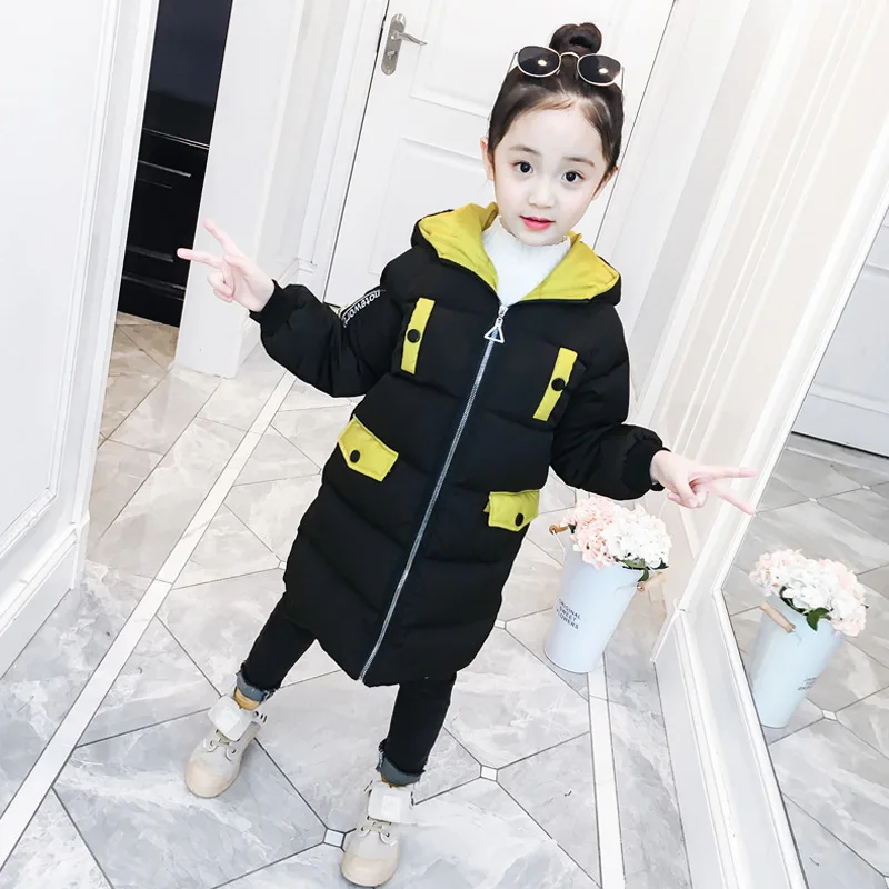 

NEW Girl Winter Cotton-Padded Jacket Children's Fashion Coat Kids Outerwear Baby's Warm Down Jacket Children Clothing 3-13 Years