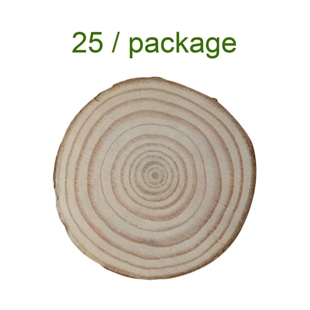 

25PCS 4-5CM Wood Log Slices Discs DIY Crafts Wedding Christmas Tree Rings Decoration Nature Pine Wood Ornaments