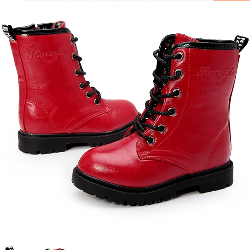 Waterproof Leather Kids Boots - Fashionable Short Girls Bota Menina Rain Children Girl Boots image 4