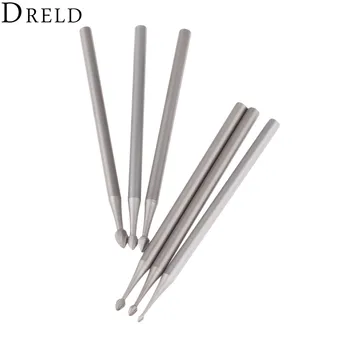 

DRELD 6Pcs Dremel Accesories Jewelry Stone Jade Engraving Knife Carving Tool 2.35mm Shank Diamond Grinding Head Peach Needle