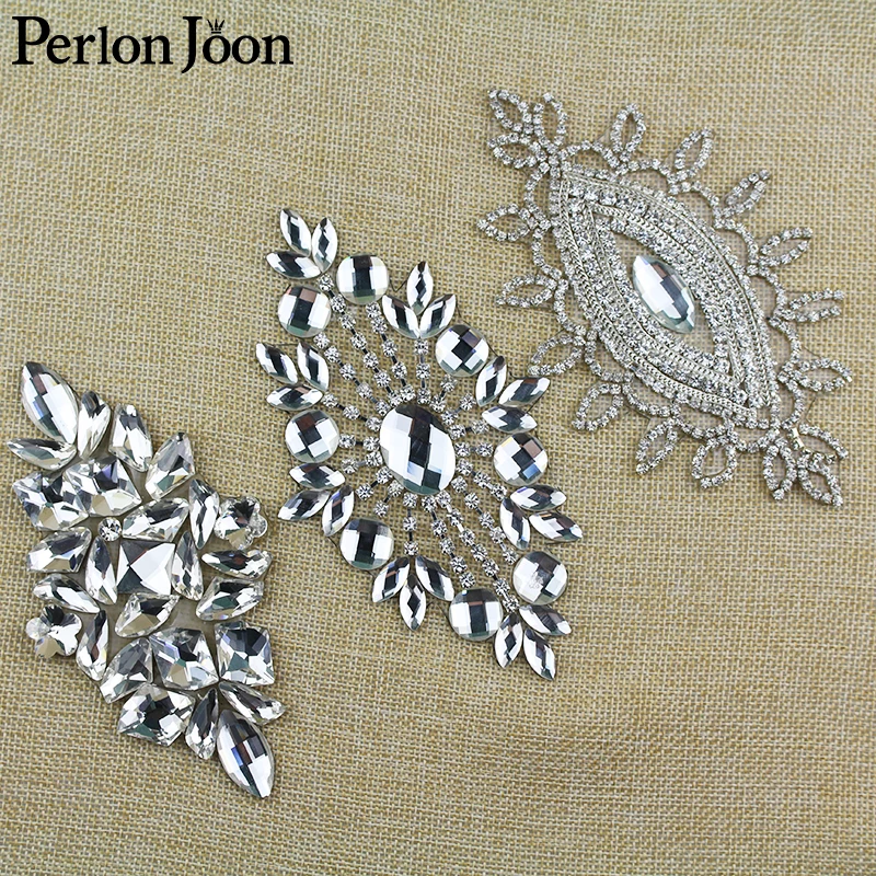 

2PCS DIY Rhinestone Patches oval flwoer eyes Crystal applique decoration Hot-fix the clothes Shoulder arm Accessories TJ 042-044