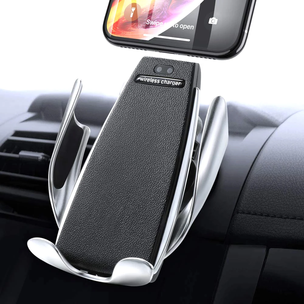 10W Wireless Car Charger S5 Automatic Clamping Fast Charging Phone Holder Mount Bracket For iphone xr Huawei Xiaomi Smart Phone