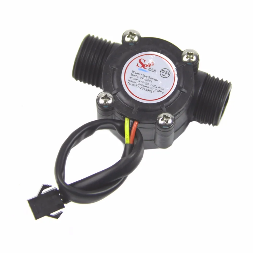 

Water flow sensor flowmeter Hall flow sensor Water control 1-30L/min 2.0MPa NEW