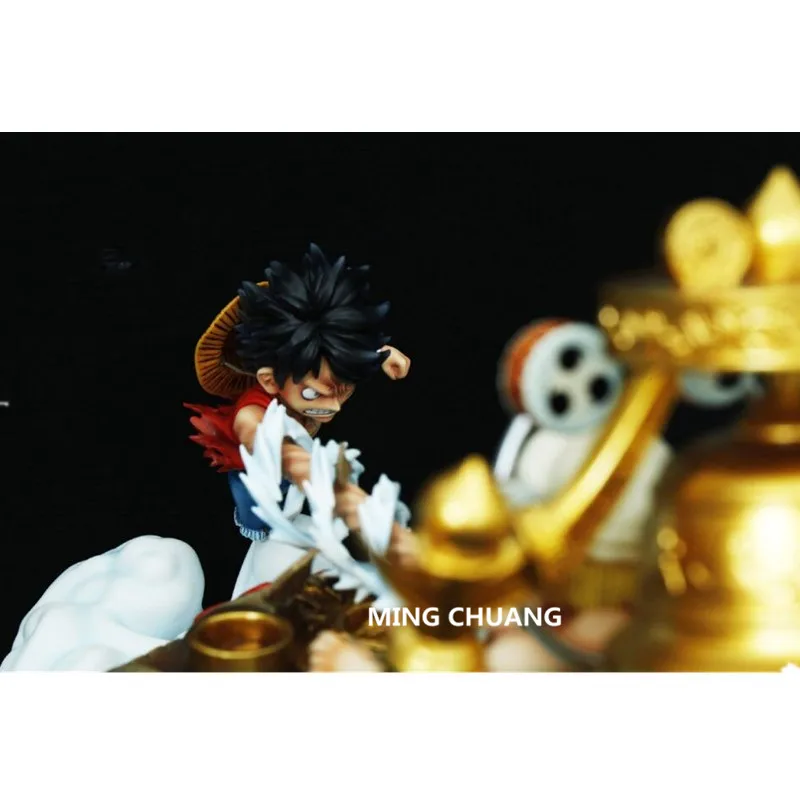 Цельная статуя соломенная шляпа Пиратская Обезьяна D. Luffy VS Usopp GK 43 см экшн фигурка