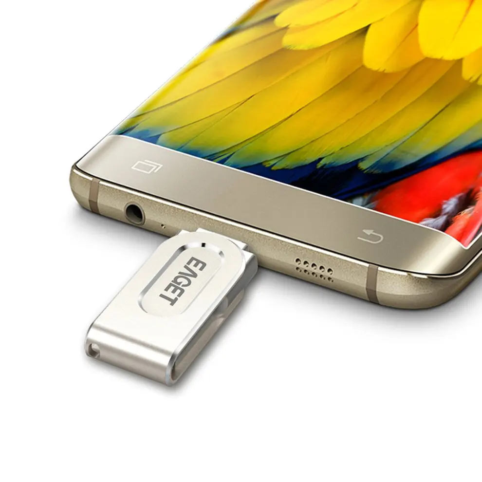 EAGET V88 USB 3,0 Micro USB OTG Флешка 16 ГБ 32 г 64 г карта памяти кольцо для ключей отверстие флэш-накопитель для телефона Android ноутбук ПК