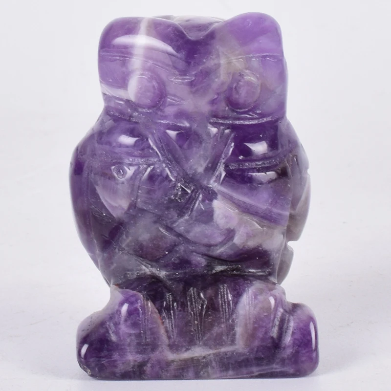 Amethyst Figurine Owl Miniature Handmade Natural Carved Stone Mini Amethyst Figurine Owl Miniature Handmade Natural Carved Stone Mini