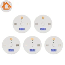 CE детектор сигнализации угарного газа тестер Датчик оксида углерода сигнализация 5 шт