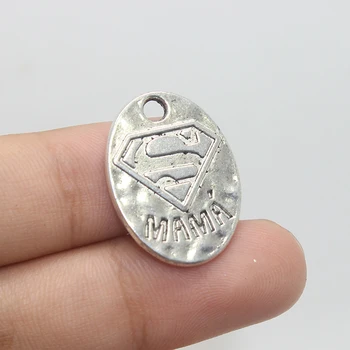 

15pcs -- Antique Silver 18*25mm Super MAMA Charms Pendant for jewelry making