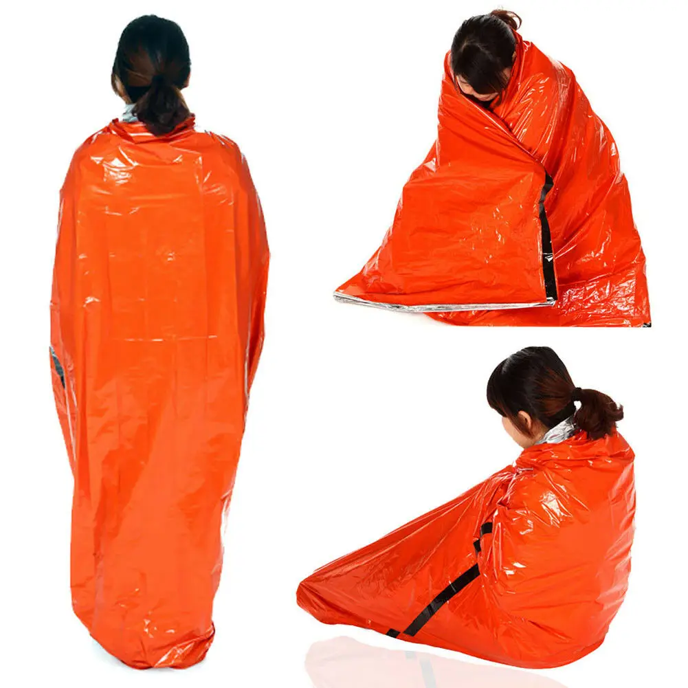 Многоразовый аварийный спальный мешок тепловой Водонепроницаемый выживания кемпинг дорожная сумка S
