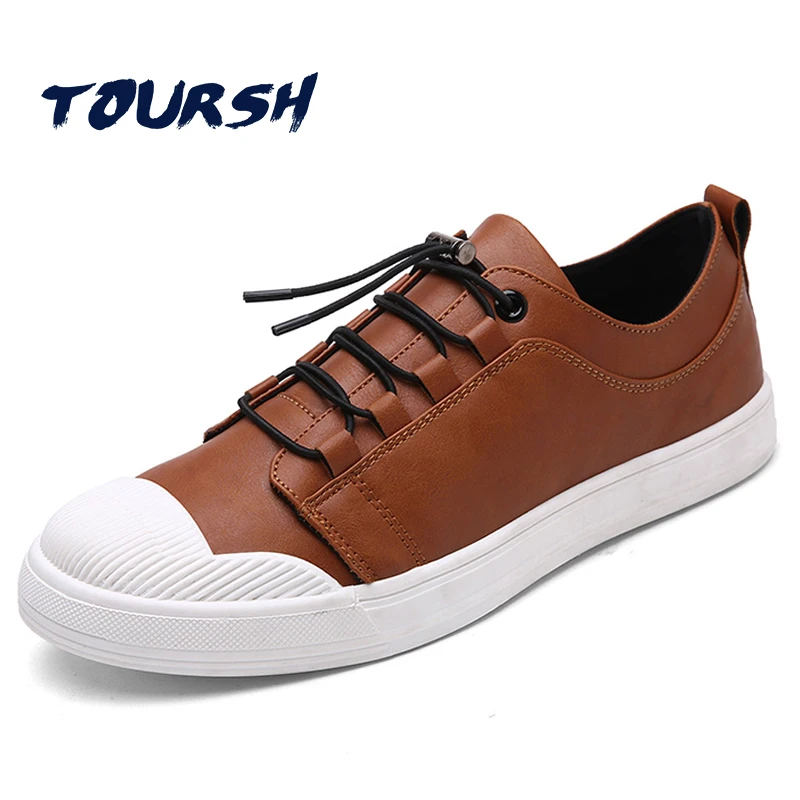 TOURSH Outdoor Sport Men Skateboarding Shoes Ultra Light New Leather