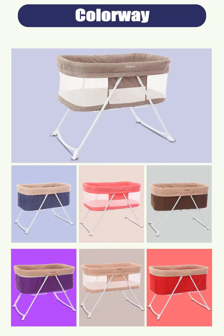 Berço do Bebê Portátil com Porta Berço de Viagem Cama de Bebê Simples com 4 Recém-nascido Bolsa Mosquiteiro Dobrável Infantil Berço Rodas 12 saco mosquiteiro, dobrável berço de viagem infantil,
