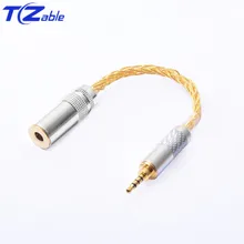 4 4mm Headphone Adapter Cable 8 Core Balanced Headset Cable Jack Stereo 4 4 Female To 2 5mm Male Audio Connector Cord AUX Cables