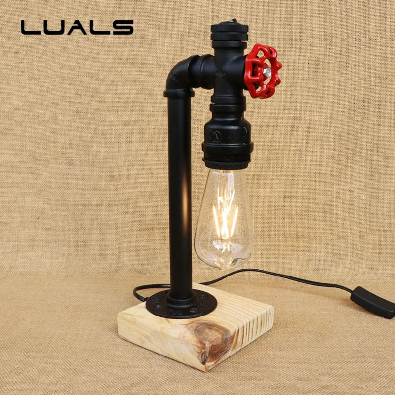 Buy Loft vintage Table Lamp Creative Water Pipes