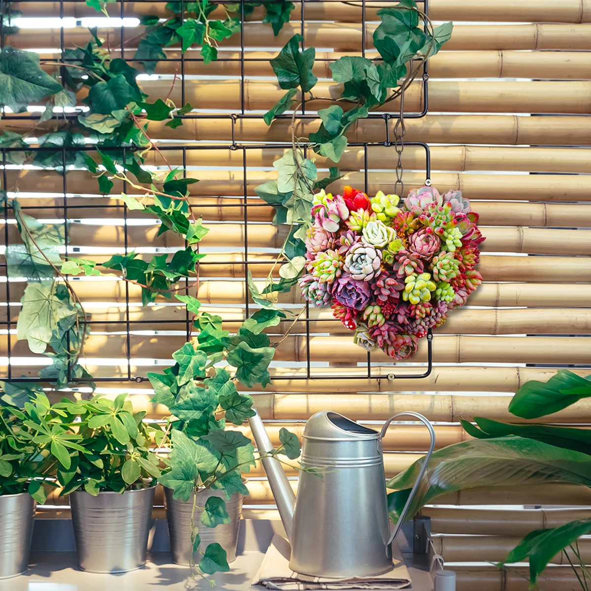 Mayitr 1pcs Metal Heart Shape Hanging Plant Basket Succulent Flower Pot Garden Plant  Flower Basket
