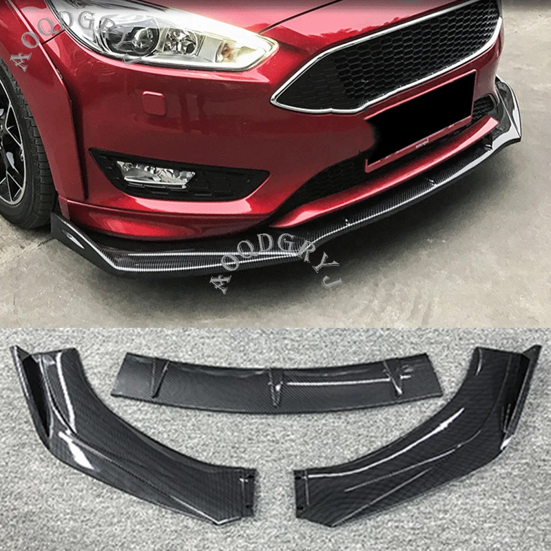 

3PCS PP plastic Universal 4DR Sedan Front Bumper Lip Spoiler Kit Car styling