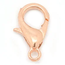 8 estações de cobre lagosta fechos achados ouro rosa-cor 12x6mm, 100 peças (b29053)