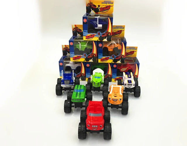 6 pçs carro de corrida blaze e as máquinas monstro milagre triturador  caminhão brinquedos veículo transformação carro brinquedos melhores  presentes para crianças - AliExpress