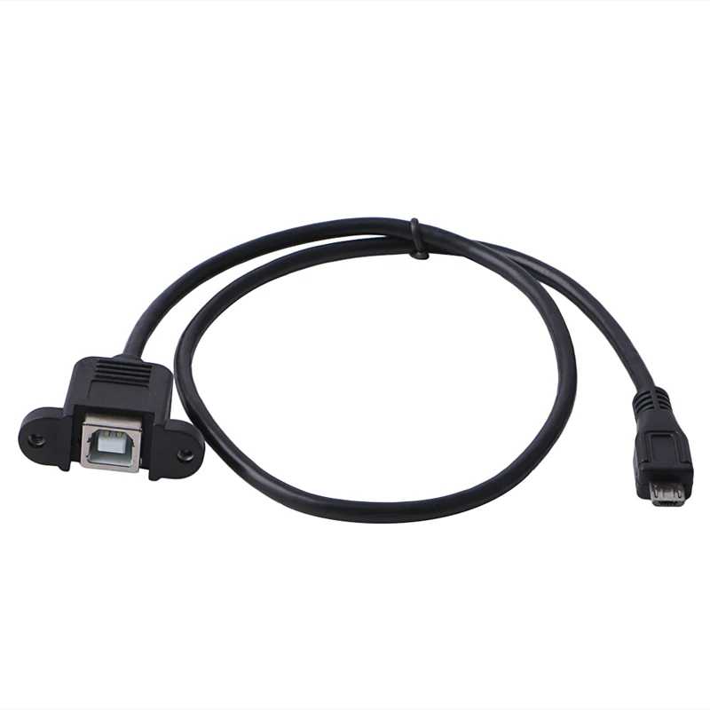 

50cm Printer Panel Mount USB 2.0 B Female Socket To Micro USB 5 Pin Male Cable