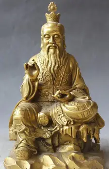 

China myth Taoism Brass Taishang LaoJun Taoist priest God Seat Statue sculpture