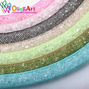 OlingArt  8mm 5M/lot wholesale Colorful Mesh Bracelet jewelry DIY fitting With Crystal stones Filled necklace choker 2018 New