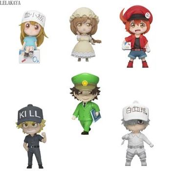 

6pcs/set Cartoon Mini Creative Anime Action Figure PVC Cells At Work Platelet White Blood Cell Q Ver Model Decoration Doll 6cm