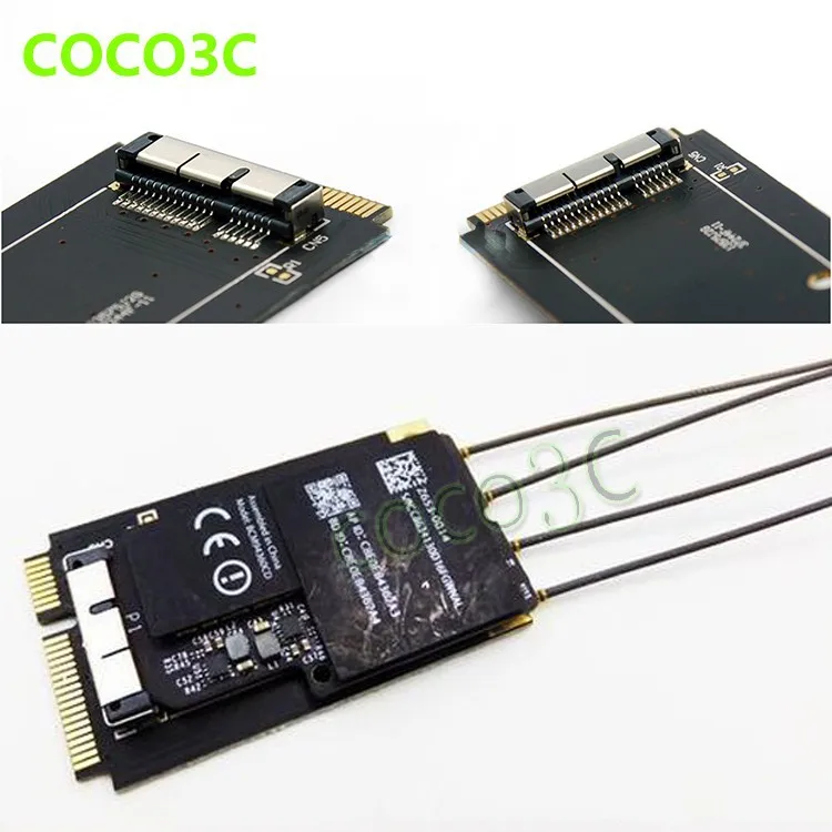 mini pcie card to wireless wifi card mini pci-e to 3G network adapter BCM94360CD  BCM94331CD module for macbook ProAir (3)