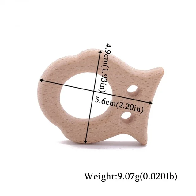 1 шт. деревянный зубопрорезыватель в виде животных из бука, деревянный зубопрорезыватель для соски, цепочка для грызунов, миниатюрный стержень, Детская Подвеска-прорезыватель, детские молочные продукты - Цвет: Owl