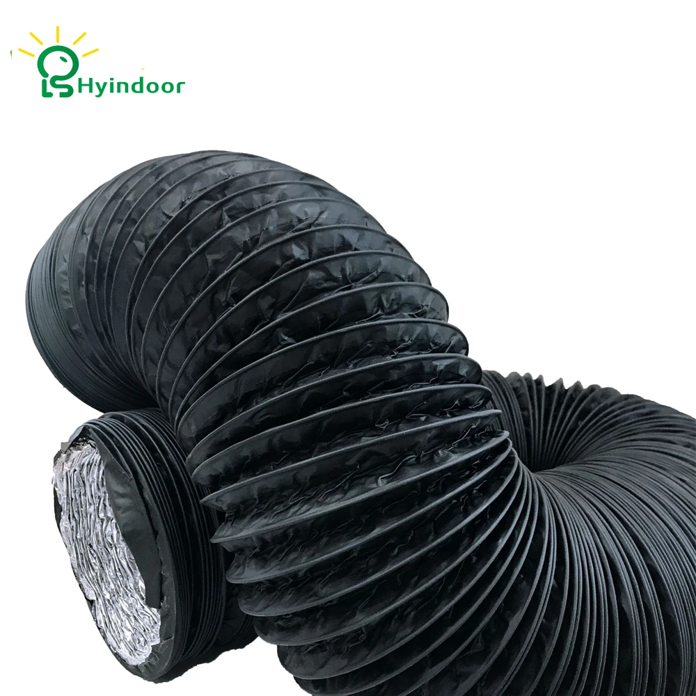 Hyindoor 6 дюймовый воздуховод 33FT (10 м) длинный черный гибкий HVAC вентиляционный
