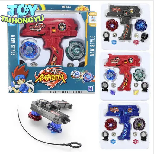 

TAIHONGYU Metal Rare Beyblade Top Rapidity 4D Launcher Grip Fusion Fight Toy Master Black Red Blue