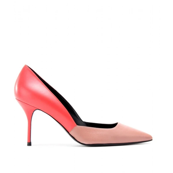 High Quality Patent Women Pumps Thin High Heels Shallow Pointed Toe Mixed Color Sweet Spring And Autumn Single Shoes