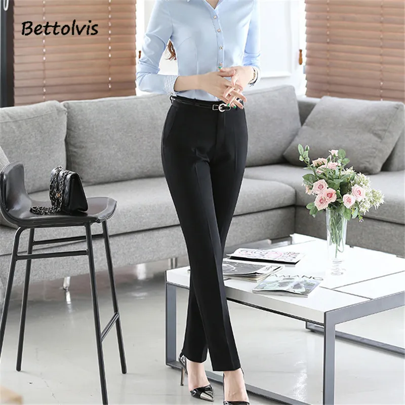 new fashion Mid waist belt loop pants 