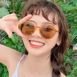 SO & EI 2019 новые коричневые Солнцезащитные очки женские модные трендовые уличные съемки дикие круглые очки ретро солнцезащитные очки анти-УФ