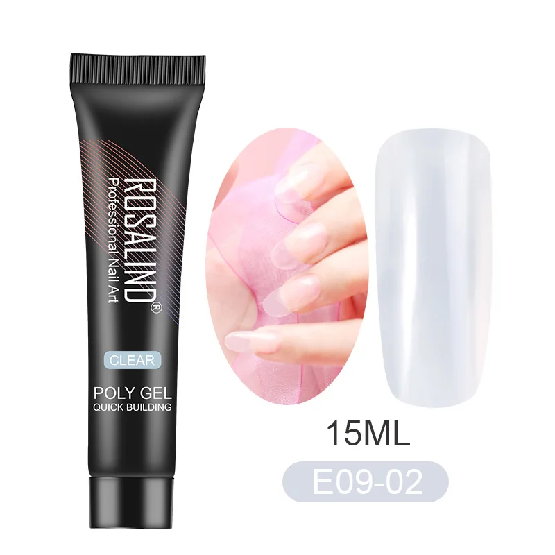 ROSALIND Poly Gel Of Nails Extension Temperature Change Acrylic Builder Hybrid Varnish Base Top Gel Nail Polish For Manicure Set - Цвет: RE09-02