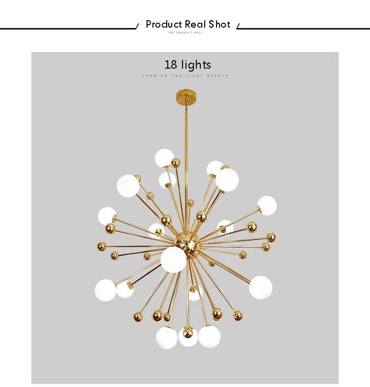 Глобус люстра освещение кухня ресторан Золотая люстра оргстекло акриловая молекула sputnik лампа итальянская люстра